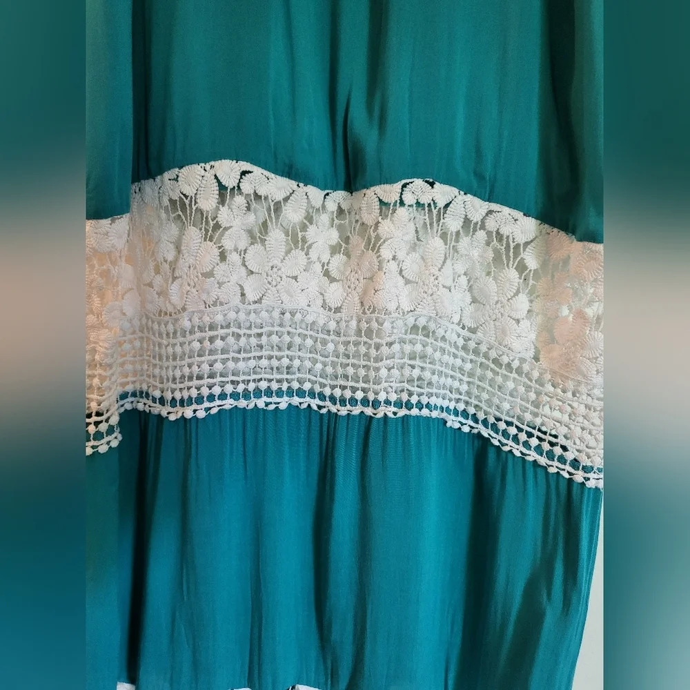 💕Entro teal and white lace maxi dress‎ - Picture 5 of 7